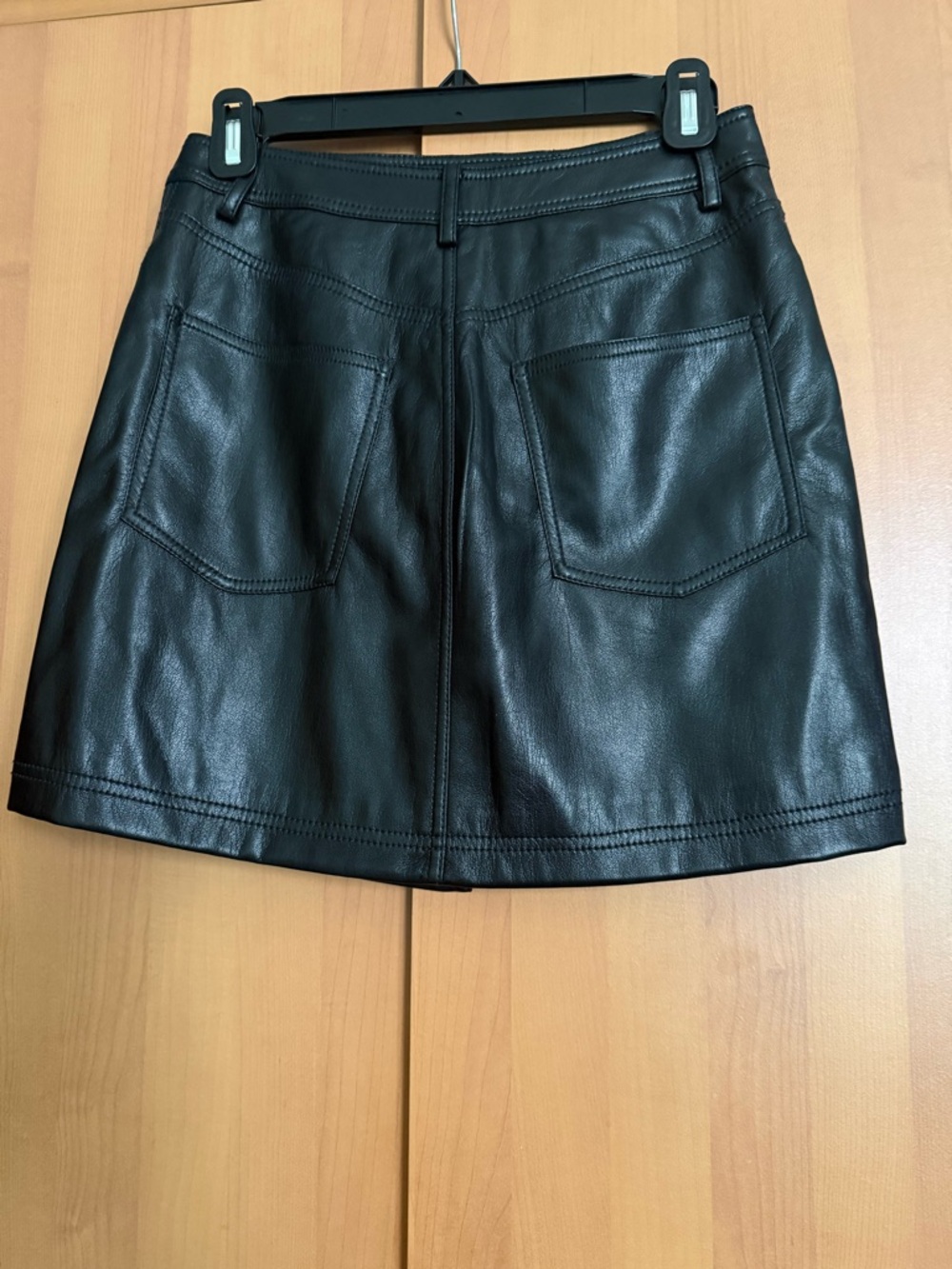 Jonathan Simkhai Black Tencel  Mini Skirt with Stitch Detailing - Picture 2 of 4